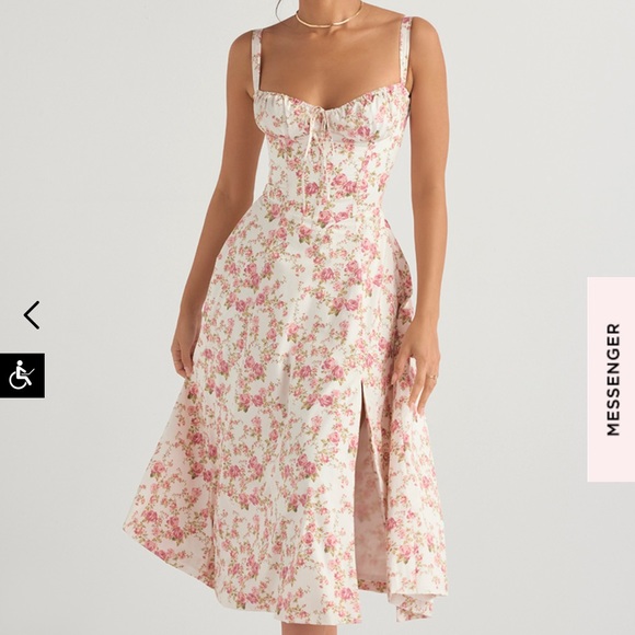 House of CB Dresses Carmen House Of Cb Lrose Print Bustier Sundress